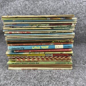 ✅Mixed Lot Of 28 VTG HC Childrens Books Rand McNally Wonder Books and Various
